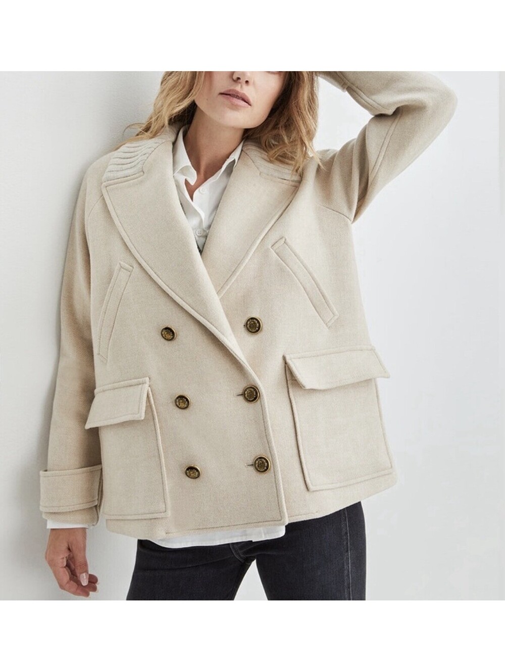 VERONICA BEARD Shirin Dickey Jacket Coat Light Oatmeal Sz XS